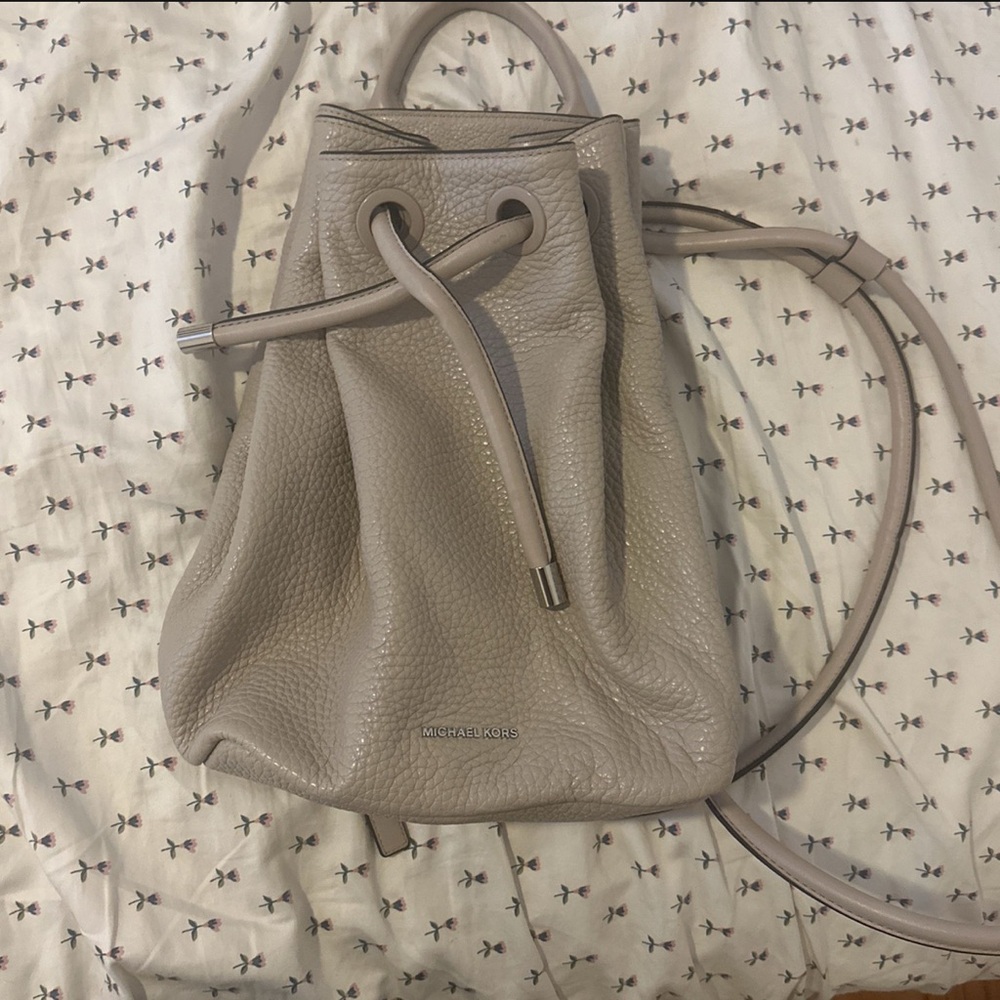 Michael Kors Taupe Leather Backpack